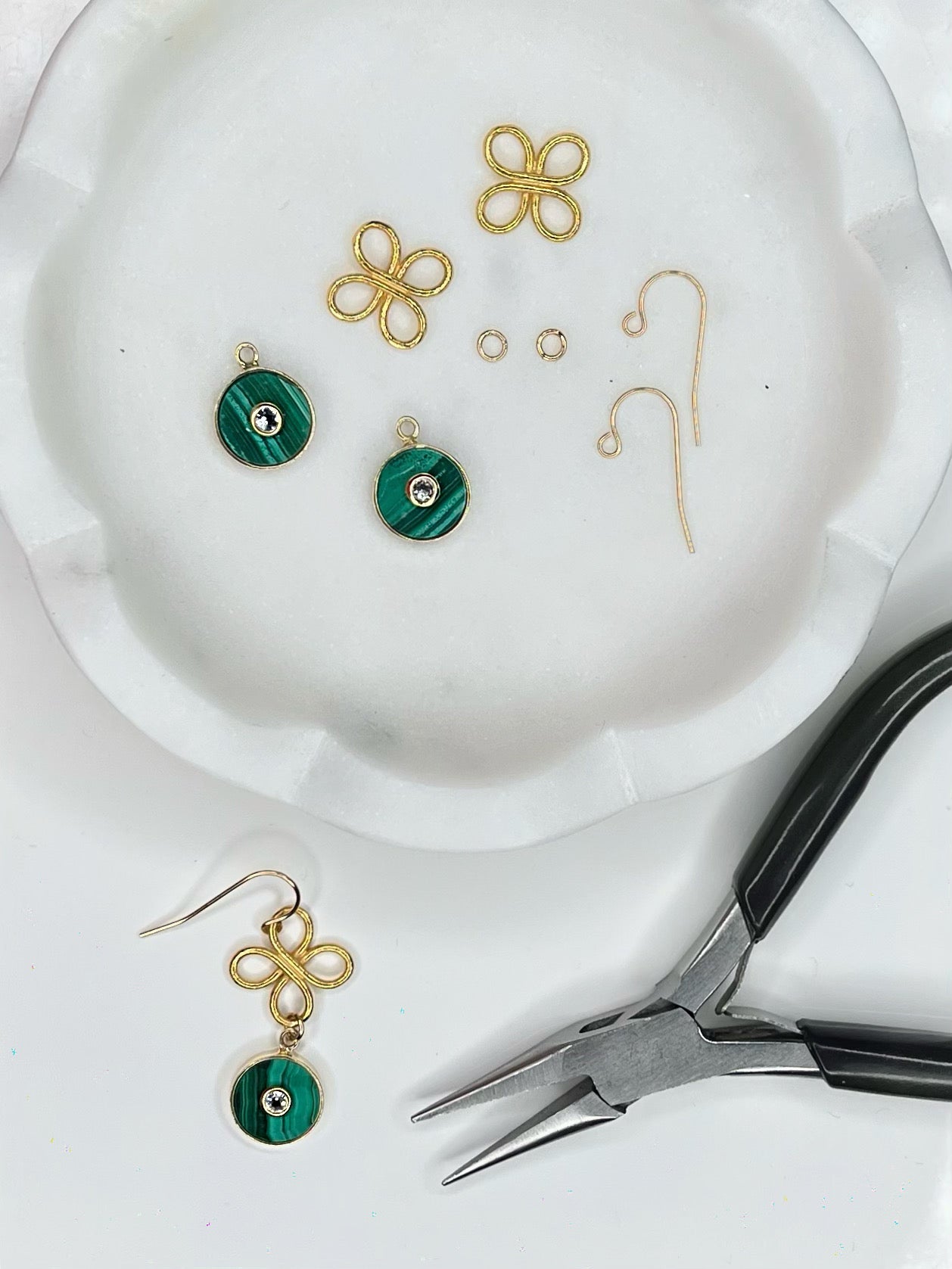 The Odette Earrings: Tigers Eye, Pink Opal or Malachite