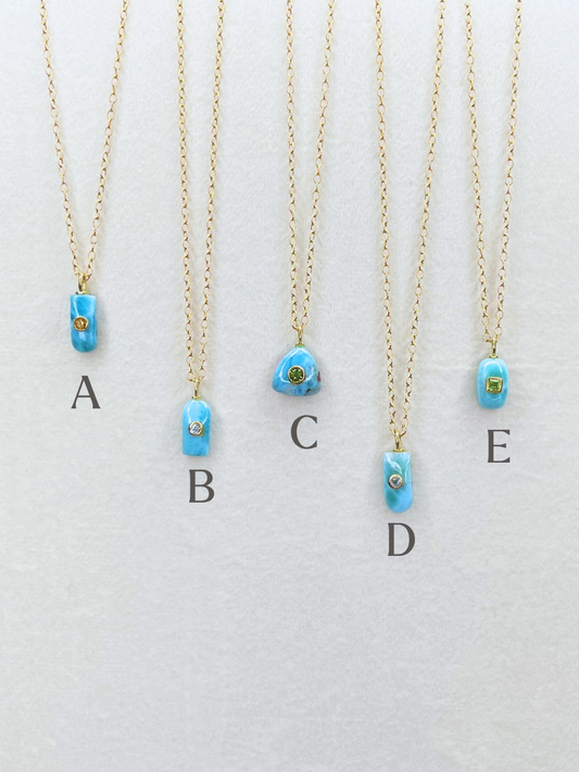 The Celeste Necklace: Larimar