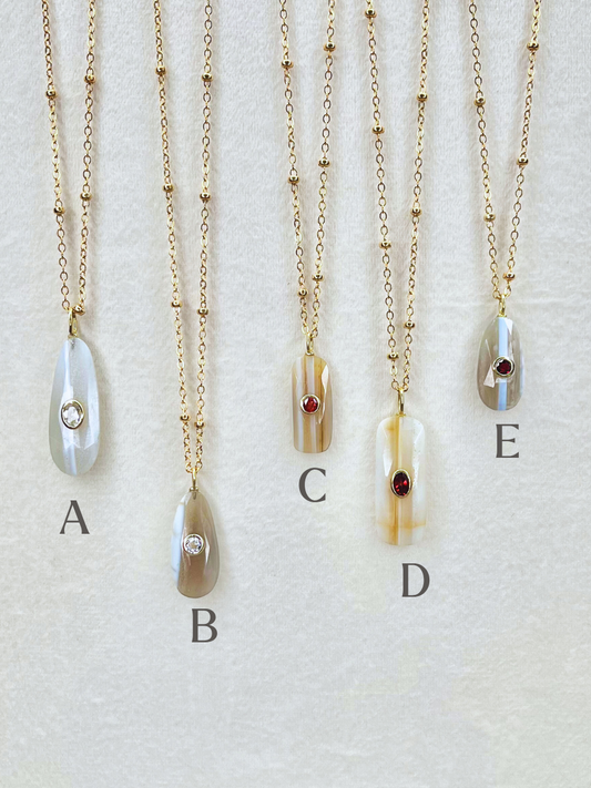 The Celeste Necklace: Botswana Agate