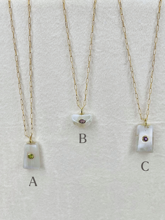 The Celeste Necklace: Moonstone