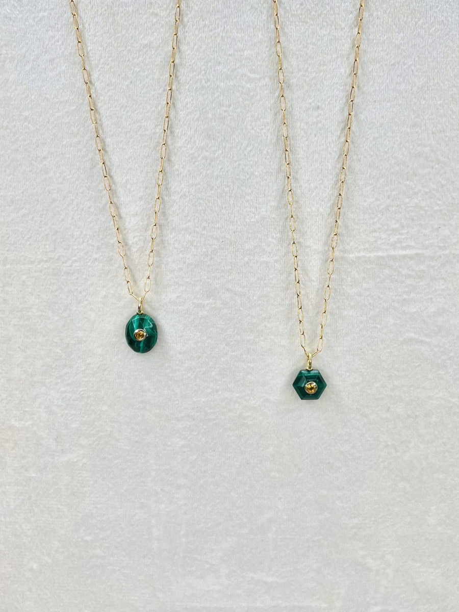 The Celeste Necklace: Malachite