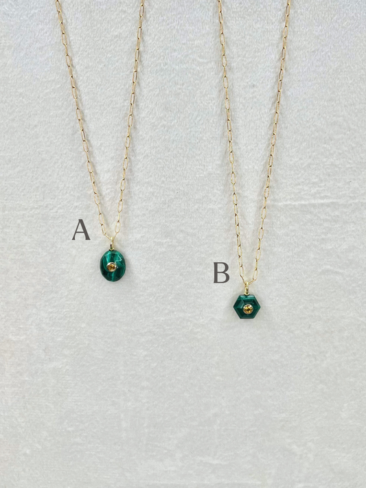 The Celeste Necklace: Malachite