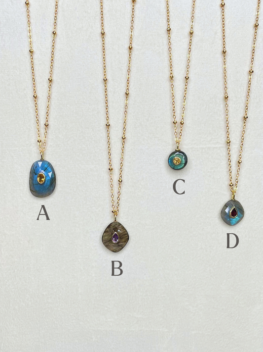 The Celeste Necklace: Labradorite