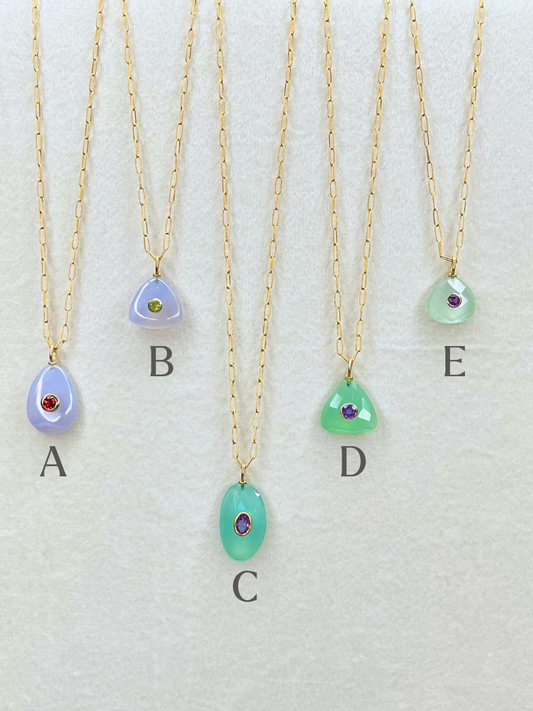 The Celeste Necklace: Chalcedony
