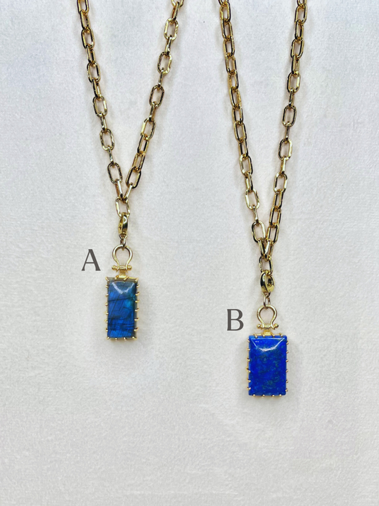 The Margot Necklace: Labradorite or Lapis