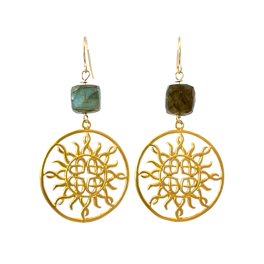 The Esme Earrings: Labradorite