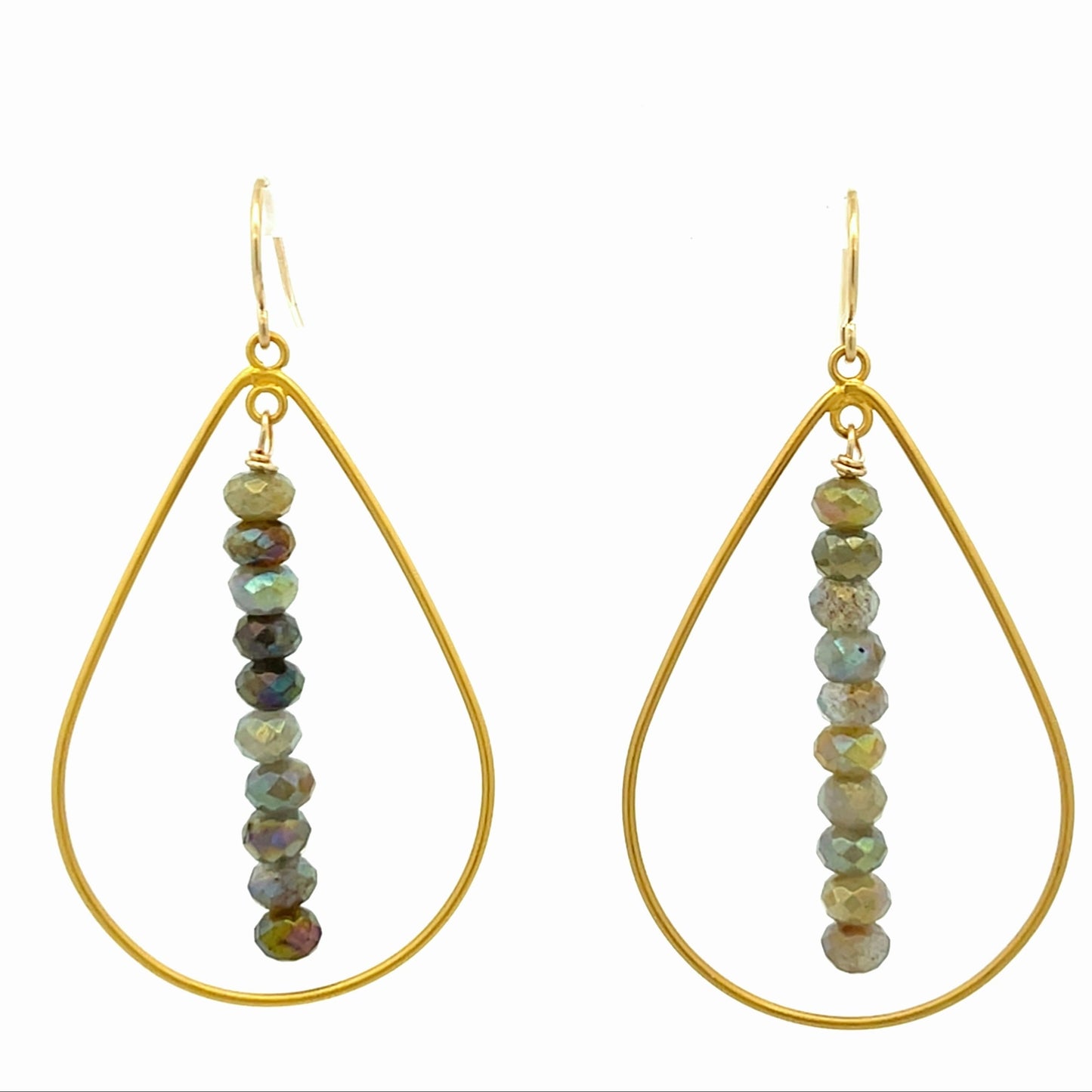 The Vera Earrings: Amazonite, Freshwater Pearl, or Labradorite