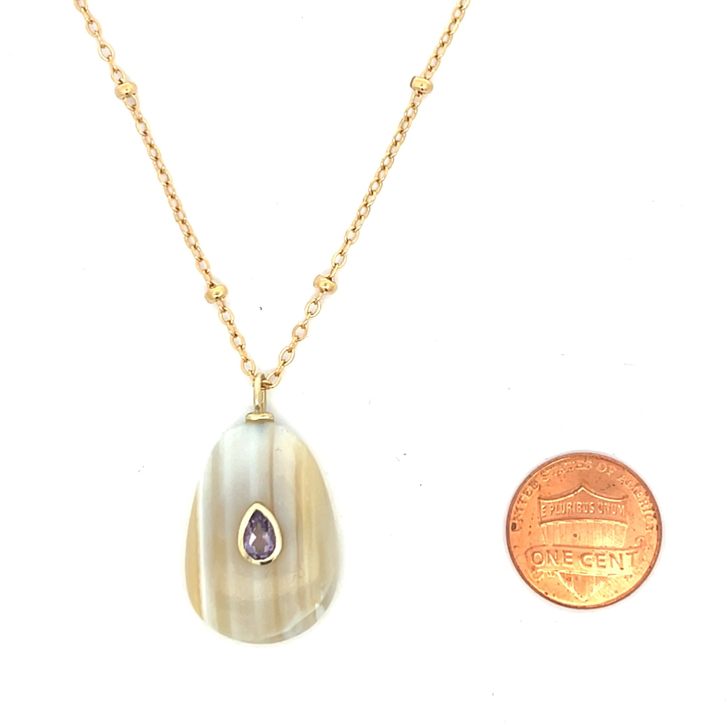 The Celeste Necklace: Botswana Agate