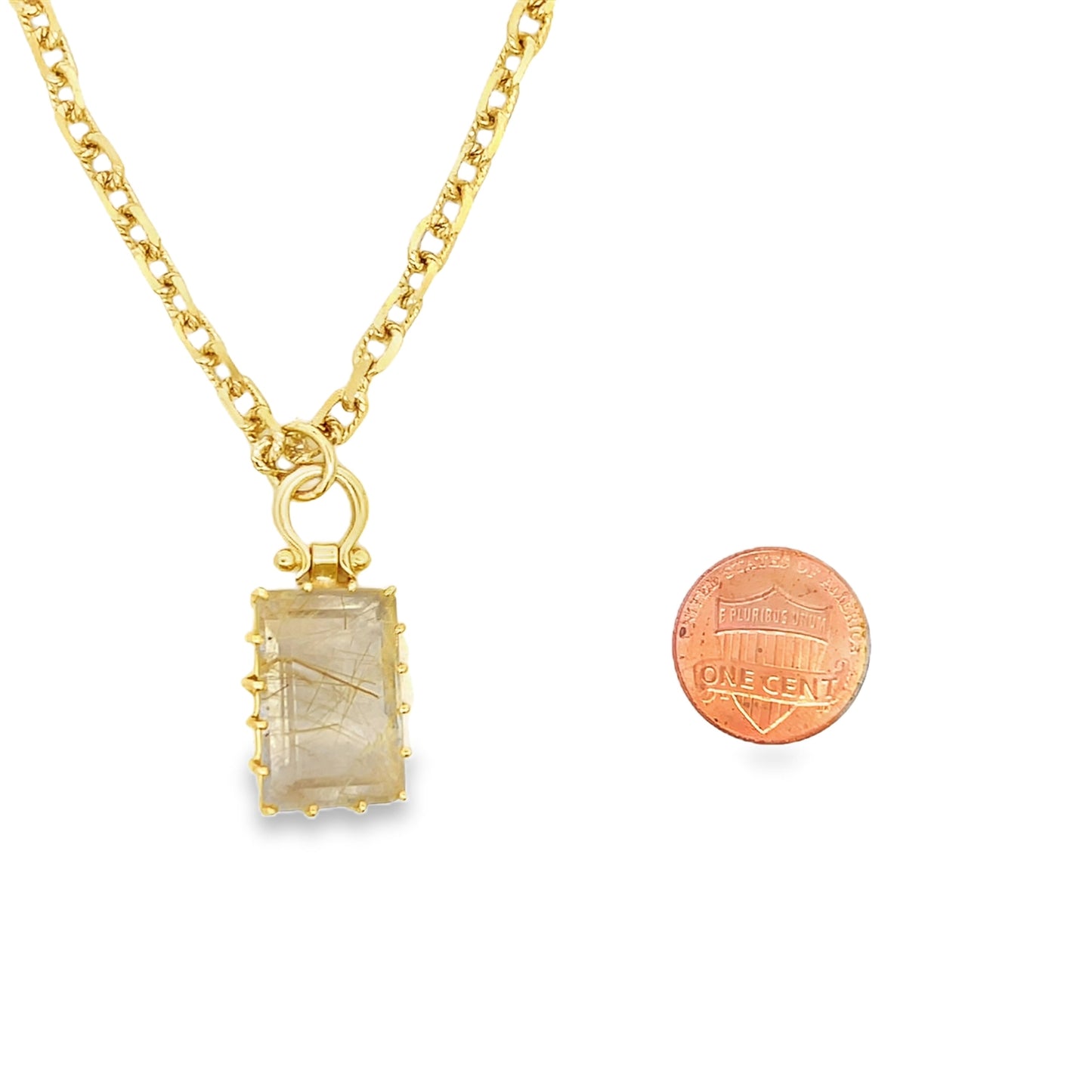 The Margot Necklace: Blue Sapphire, Peach Moonstone, Rutilated Quartz, or Amethyst