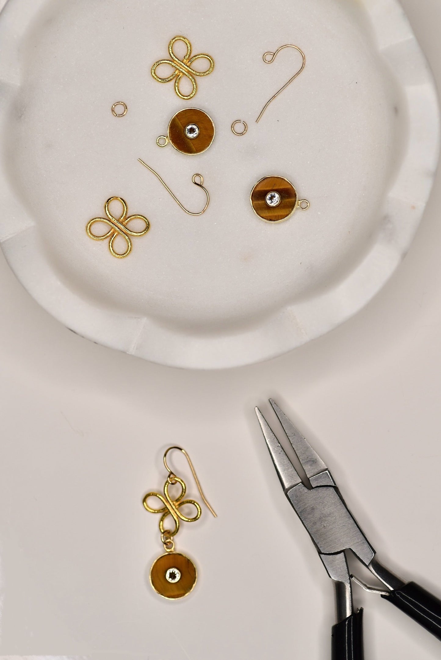 The Odette Earrings: Tigers Eye, Pink Opal or Malachite