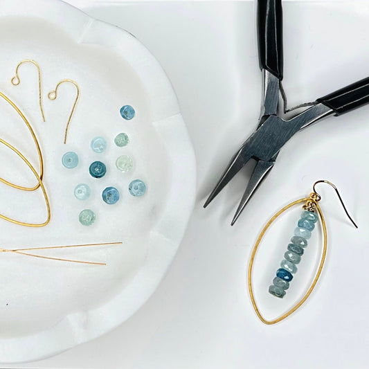 The Cleo Earrings: Aquamarine or Lapis