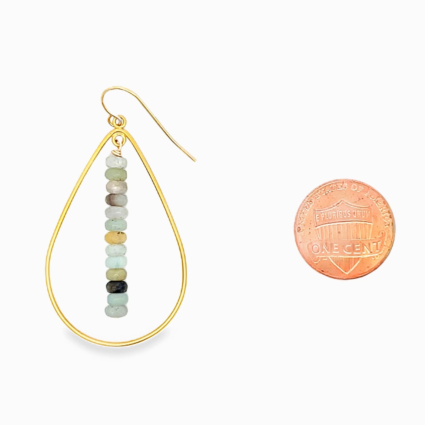 The Vera Earrings: Amazonite, Freshwater Pearl, or Labradorite