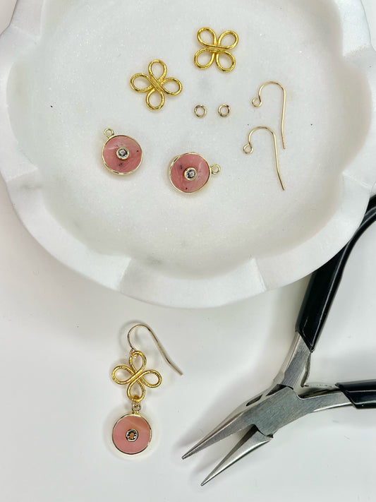 The Odette Earrings: Tigers Eye, Pink Opal or Malachite