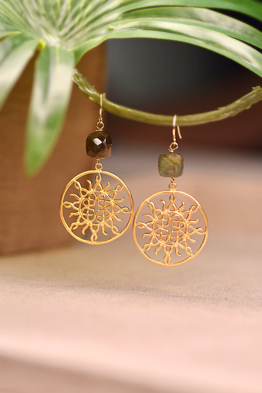 The Esme Earrings: Labradorite