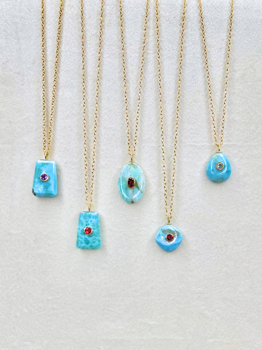 The Celeste Necklace: Larimar