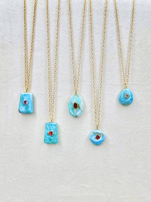 The Celeste Necklace: Larimar