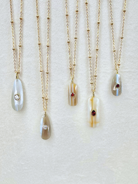 The Celeste Necklace: Botswana Agate