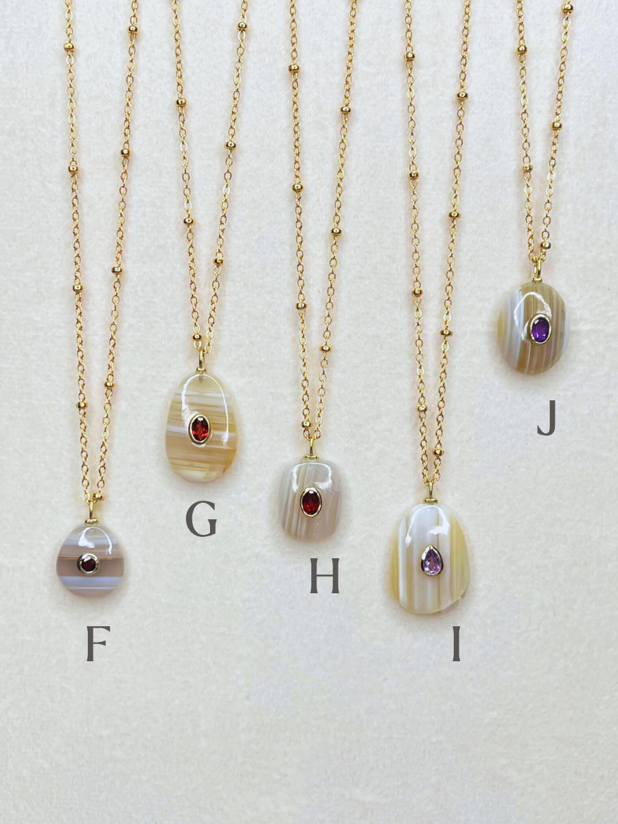 The Celeste Necklace: Botswana Agate