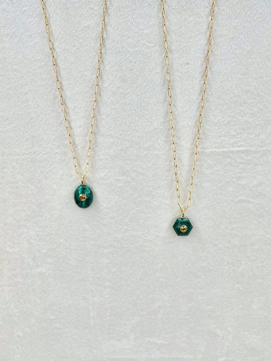 The Celeste Necklace: Malachite