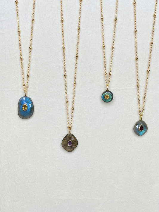 The Celeste Necklace: Labradorite
