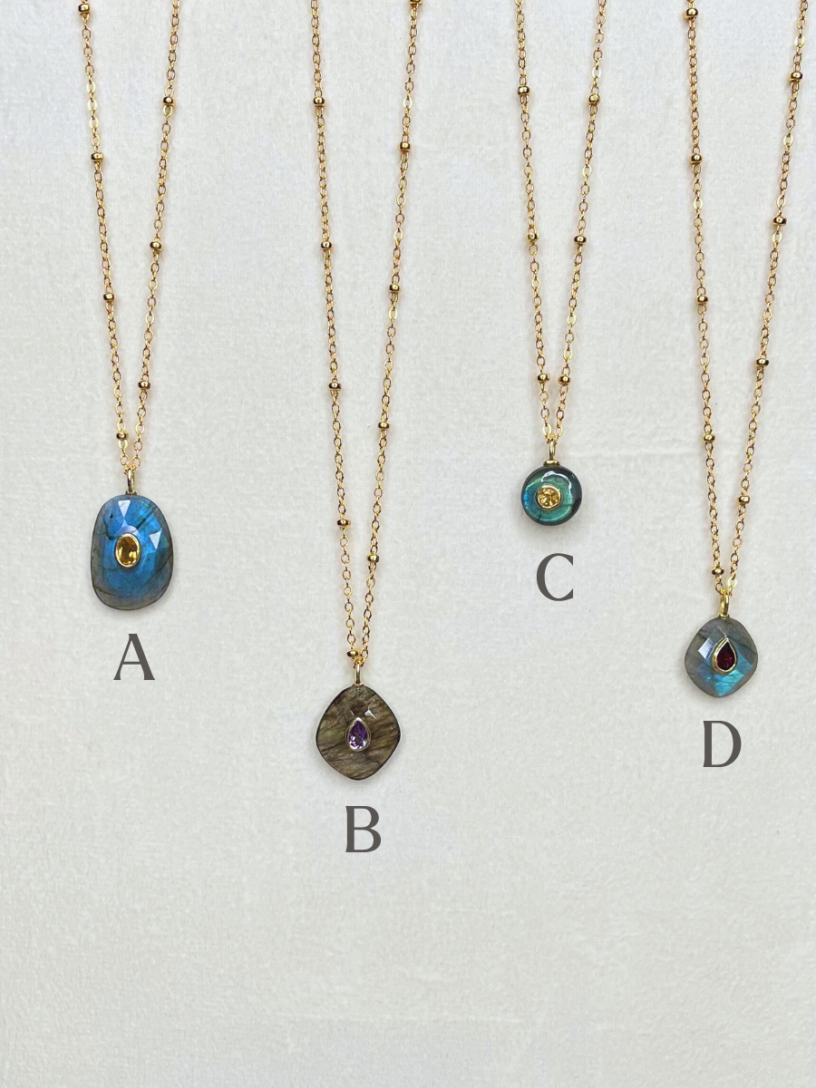 The Celeste Necklace: Labradorite