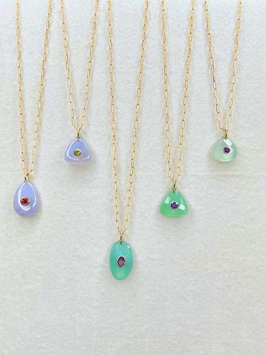 The Celeste Necklace: Chalcedony