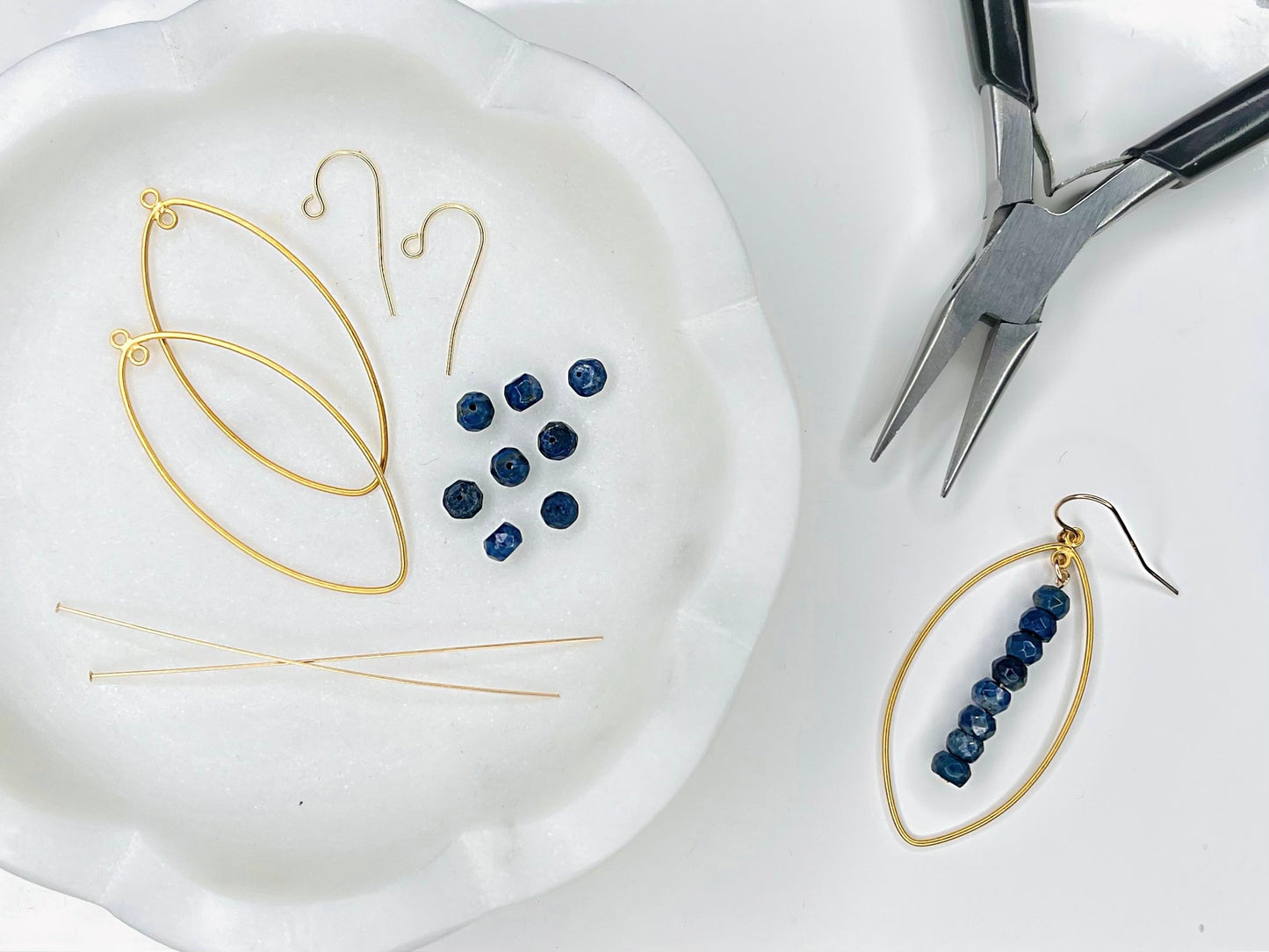 The Cleo Earrings: Aquamarine or Lapis