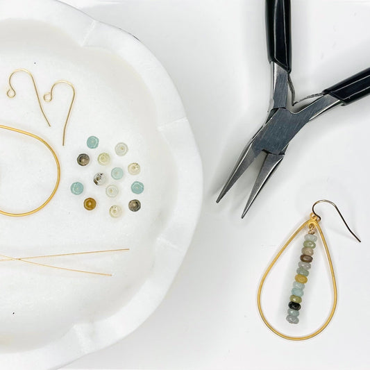 The Vera Earrings: Amazonite, Freshwater Pearl, or Labradorite