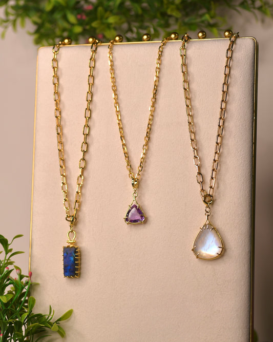 The Margot Necklace: Labradorite or Lapis