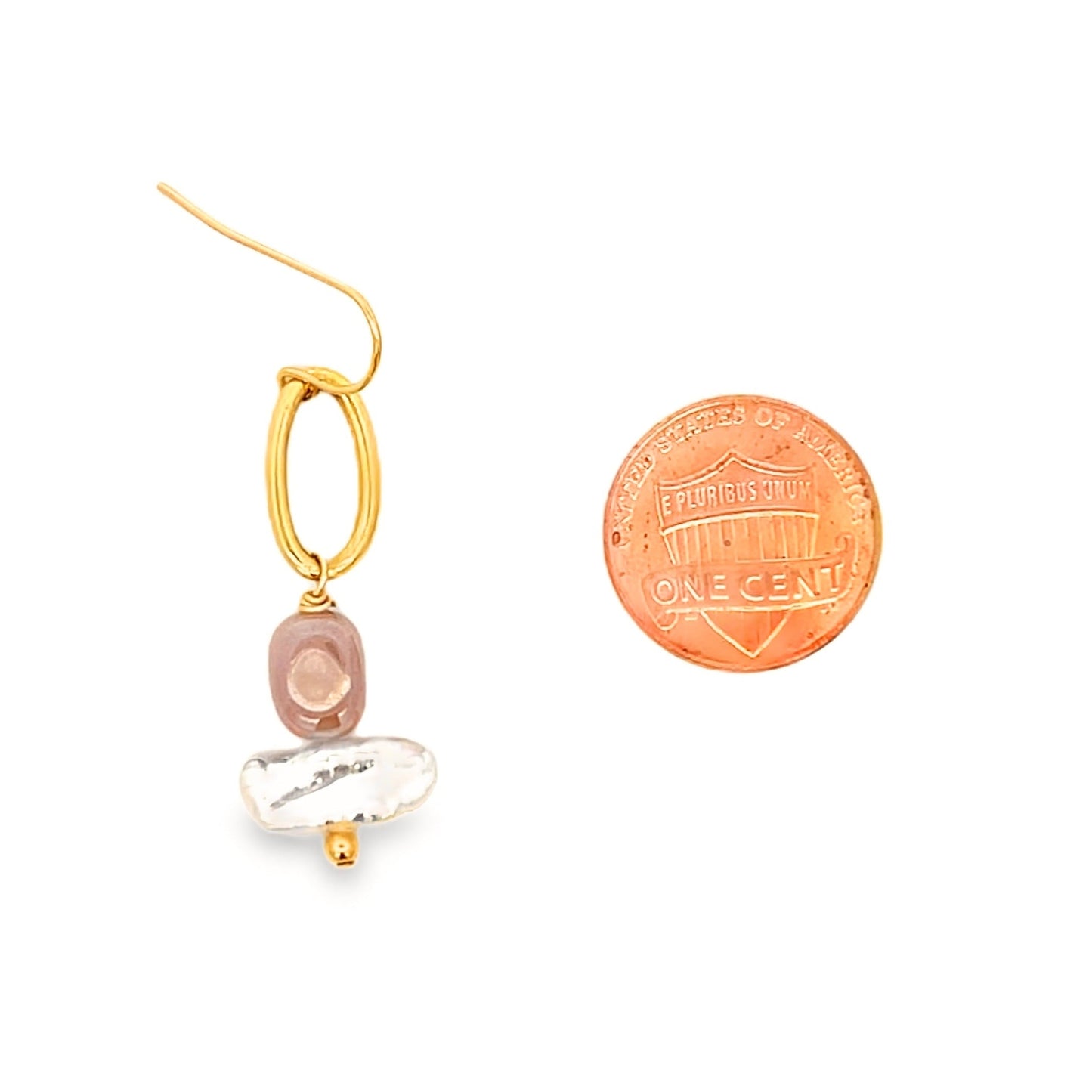 The Sabine Earrings: Freshwater Pearl + Moonstone
