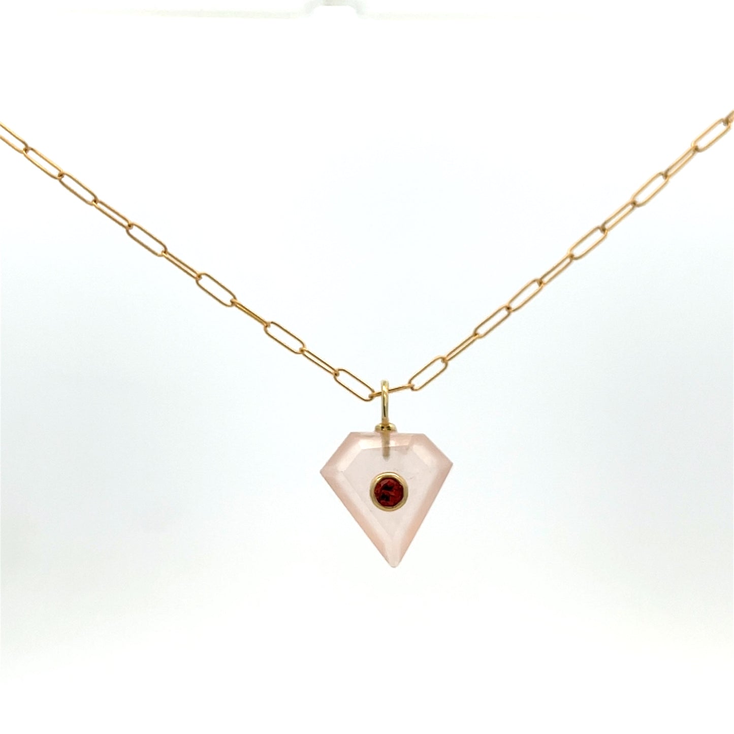 The Celeste Necklace: Rose Quartz
