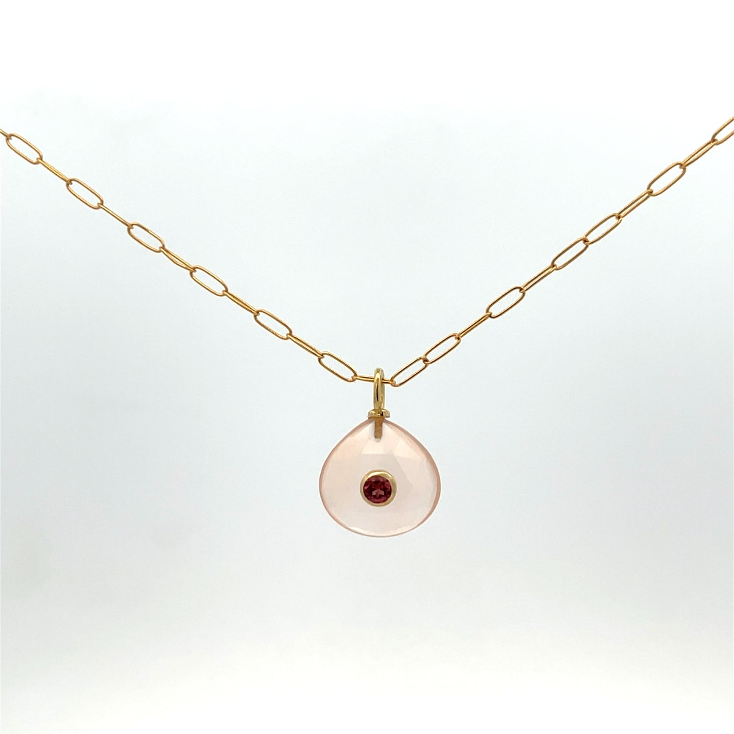 The Celeste Necklace: Rose Quartz