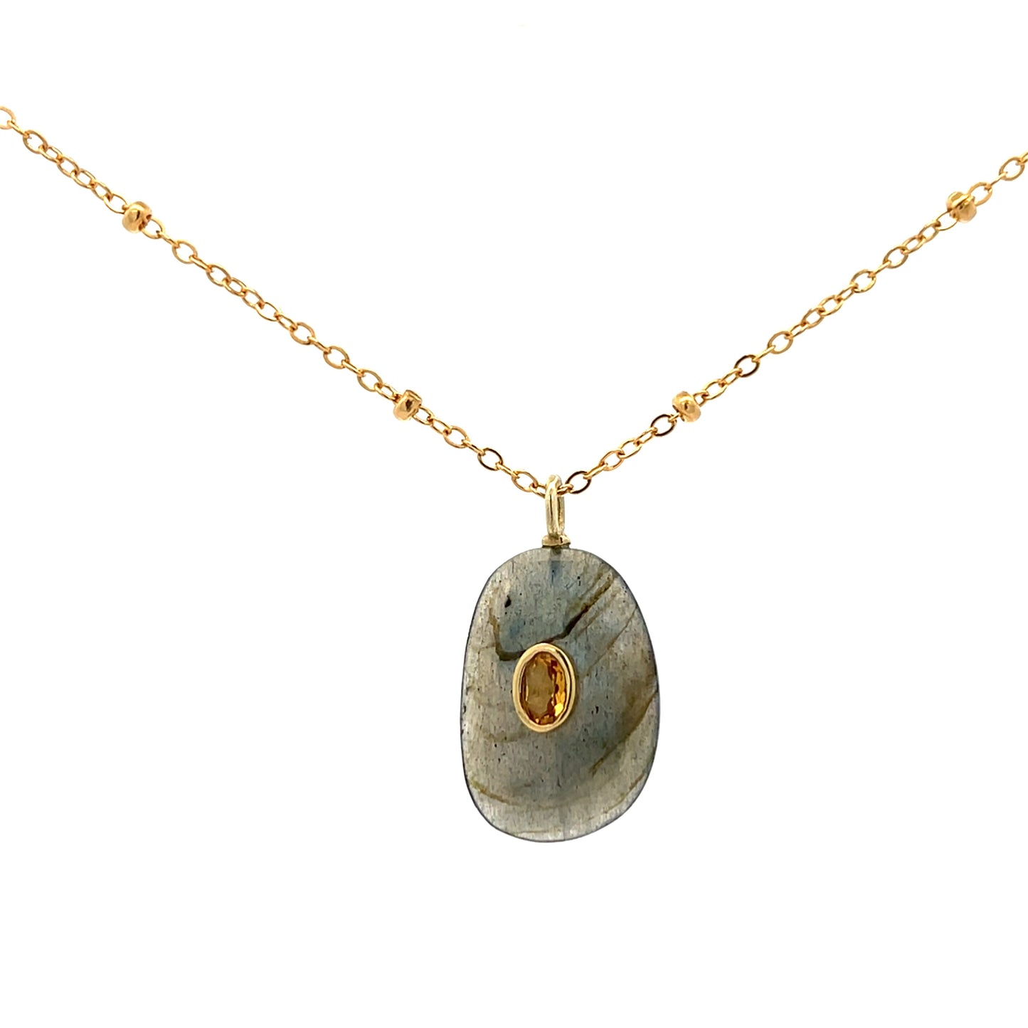 The Celeste Necklace: Labradorite
