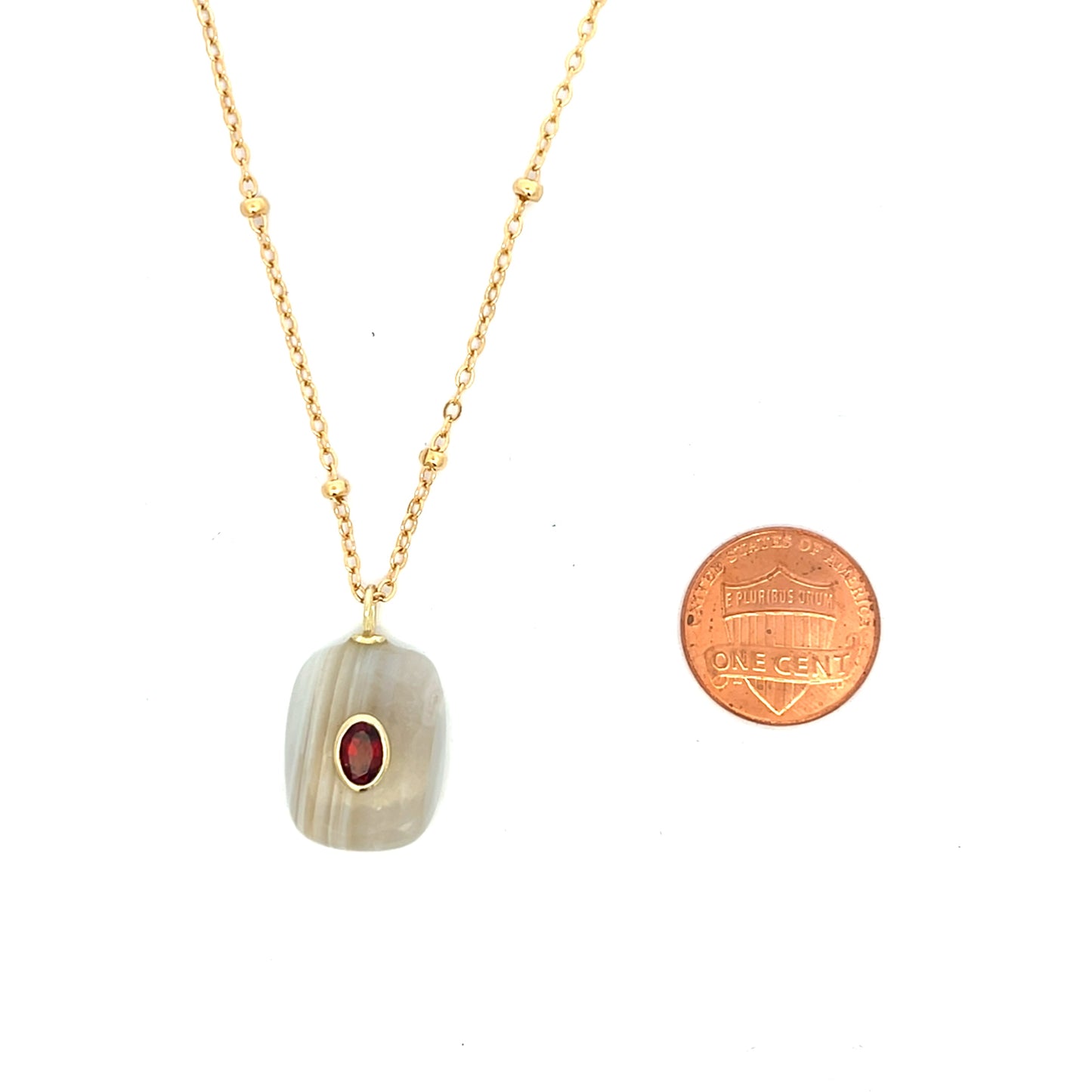 The Celeste Necklace: Botswana Agate