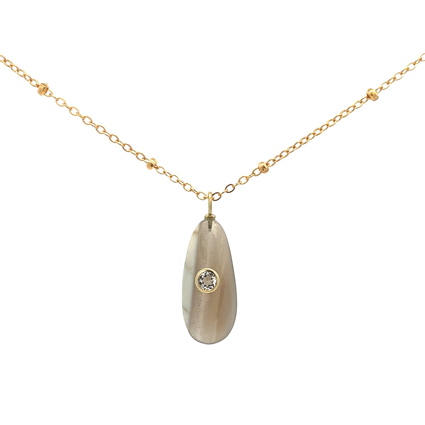 The Celeste Necklace: Botswana Agate