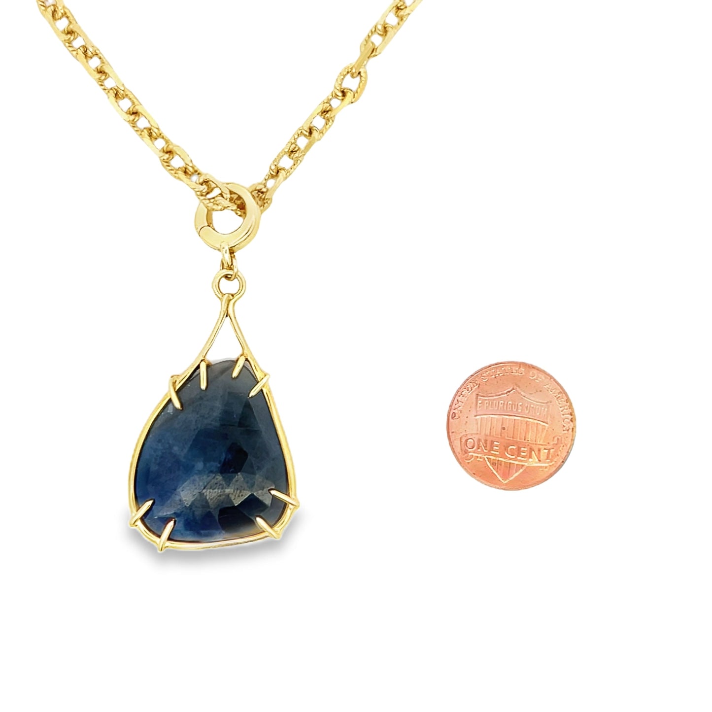 The Margot Necklace: Blue Sapphire, Peach Moonstone, Rutilated Quartz, or Amethyst