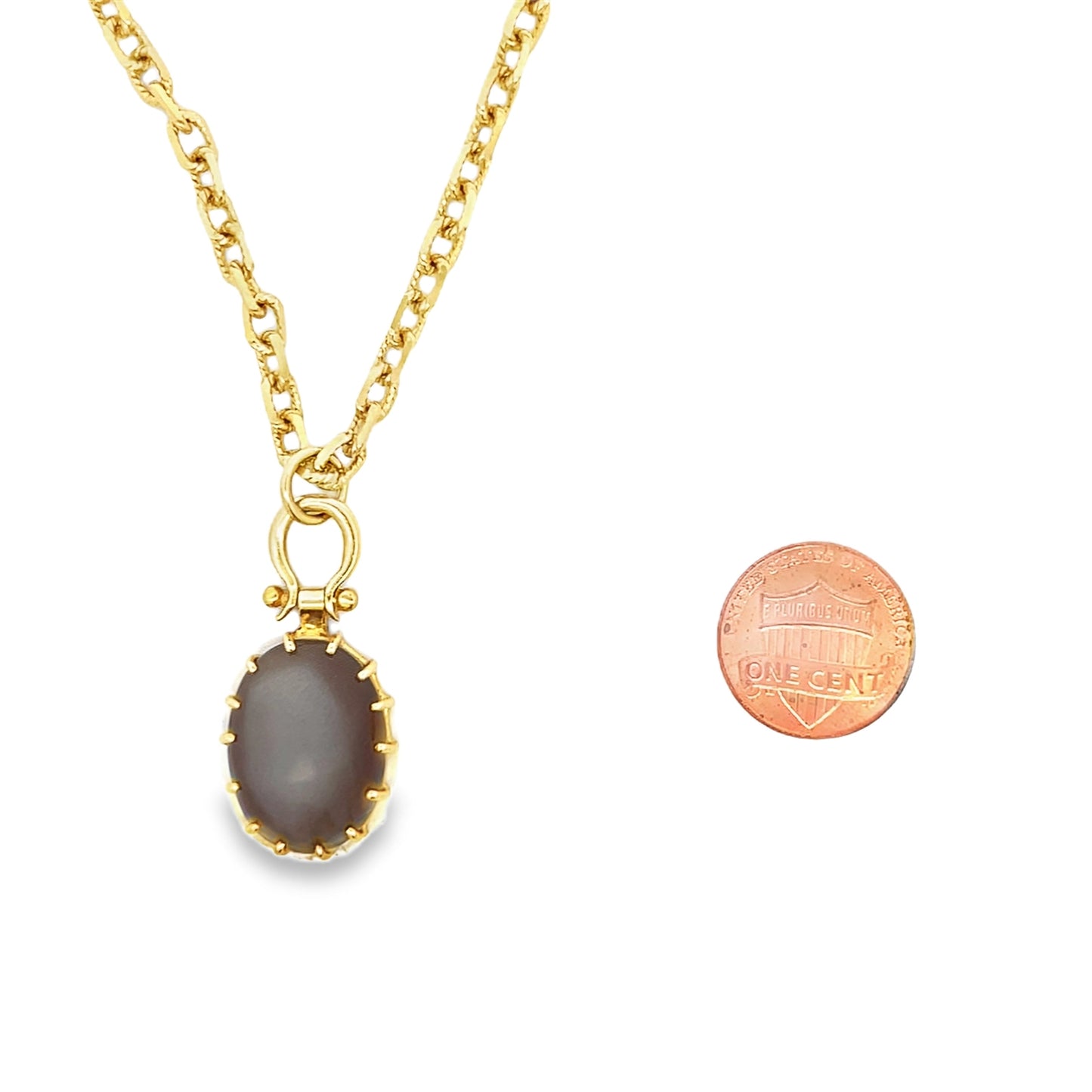 The Margot Necklace: Blue Sapphire, Peach Moonstone, Rutilated Quartz, or Amethyst