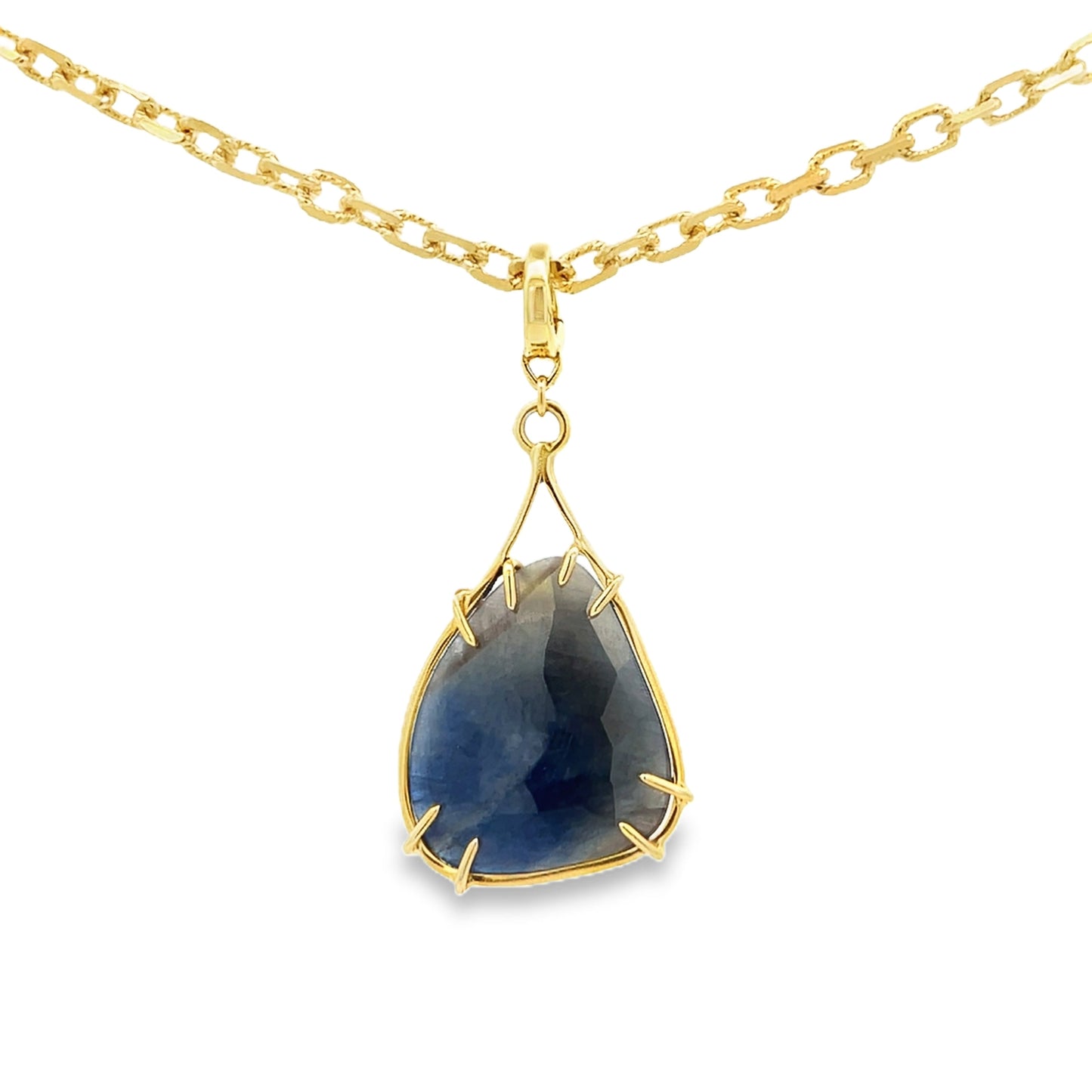 The Margot Necklace: Blue Sapphire, Peach Moonstone, Rutilated Quartz, or Amethyst