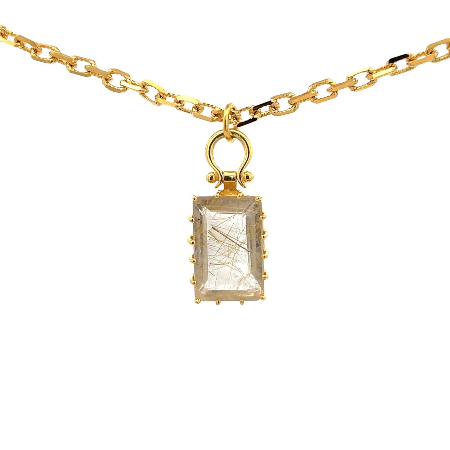 The Margot Necklace: Blue Sapphire, Peach Moonstone, Rutilated Quartz, or Amethyst